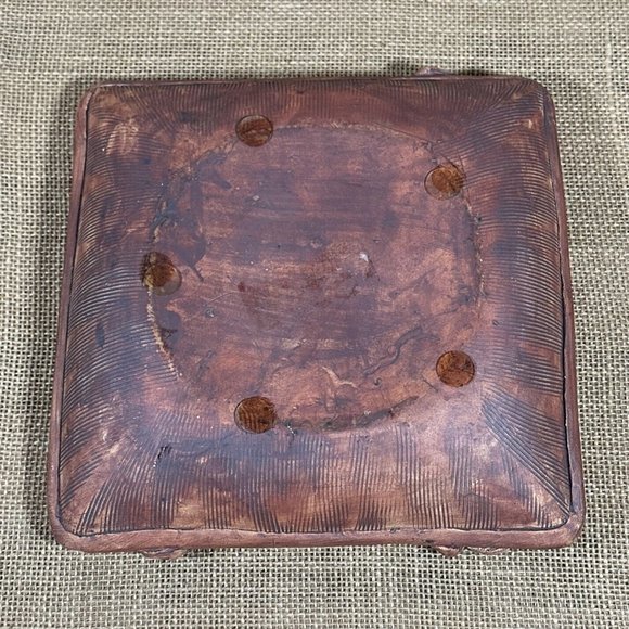 Ellen Evans Terrafirma Square Dish NY‎ Sculpted Pottery 9" Grapes VTG 1999 RARE - Picture 6 of 12